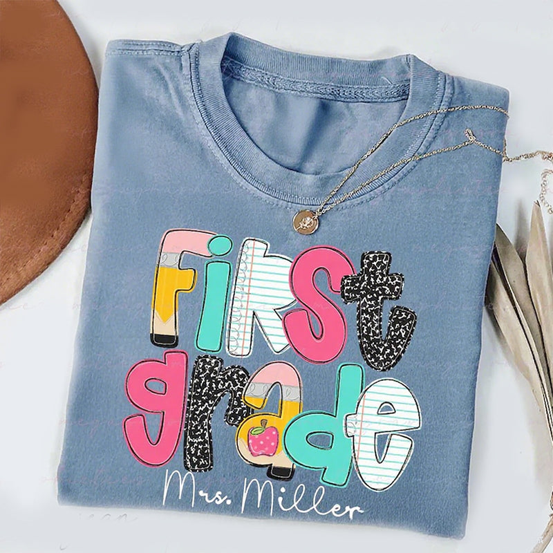 Personalized First Grade Teacher Shirt, Custom 1st Grade Teacher Shirt