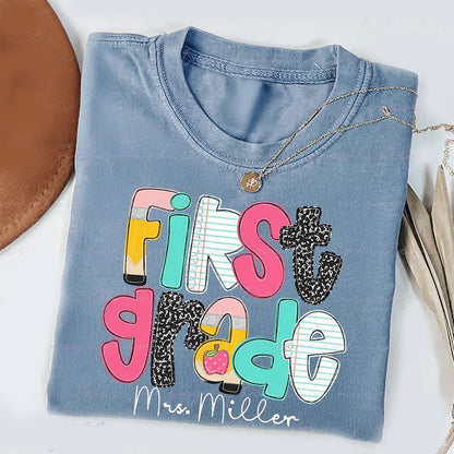 Personalized First Grade Teacher Shirt, Custom 1st Grade Teacher Shirt