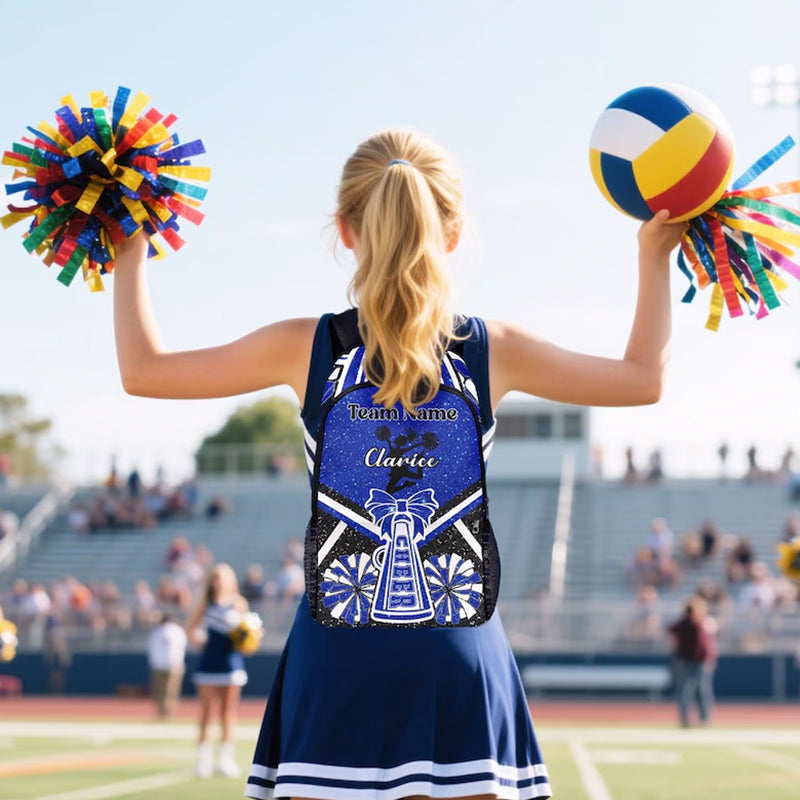 Personalized Cheer Backpack Cheerleader Bag Custom Name Cheerleading Bookbag
