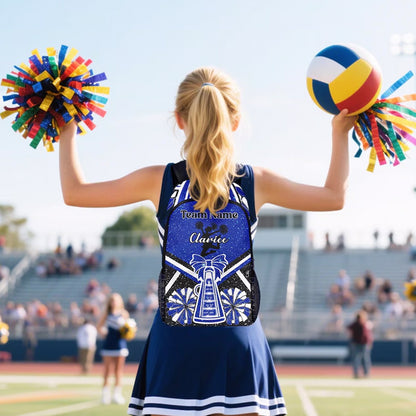 Personalized Cheer Backpack Cheerleader Bag Custom Name Cheerleading Bookbag