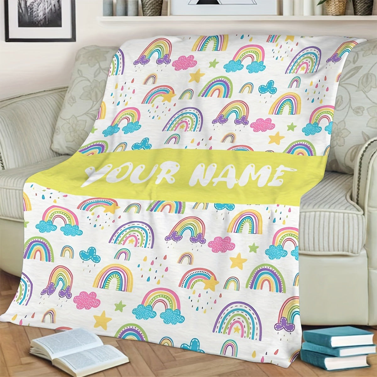 Customize Your Own Rainbow Blanket with Text
