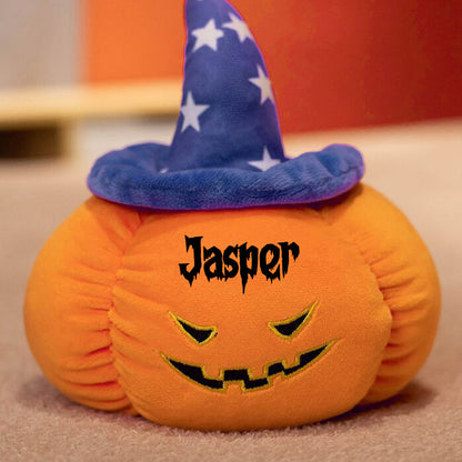 Halloween Pumpkin Pillow - Halloween Decor Customizable Name