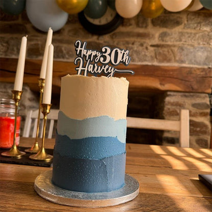 Personalised Double Layer Topper Swirly Style, Wedding Cake Topper