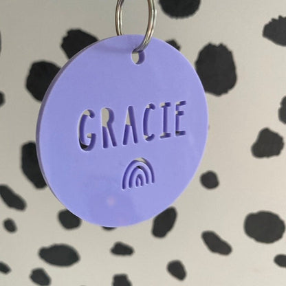 Round Acrylic Personalised Name Keyring Personalised School Bag Tag