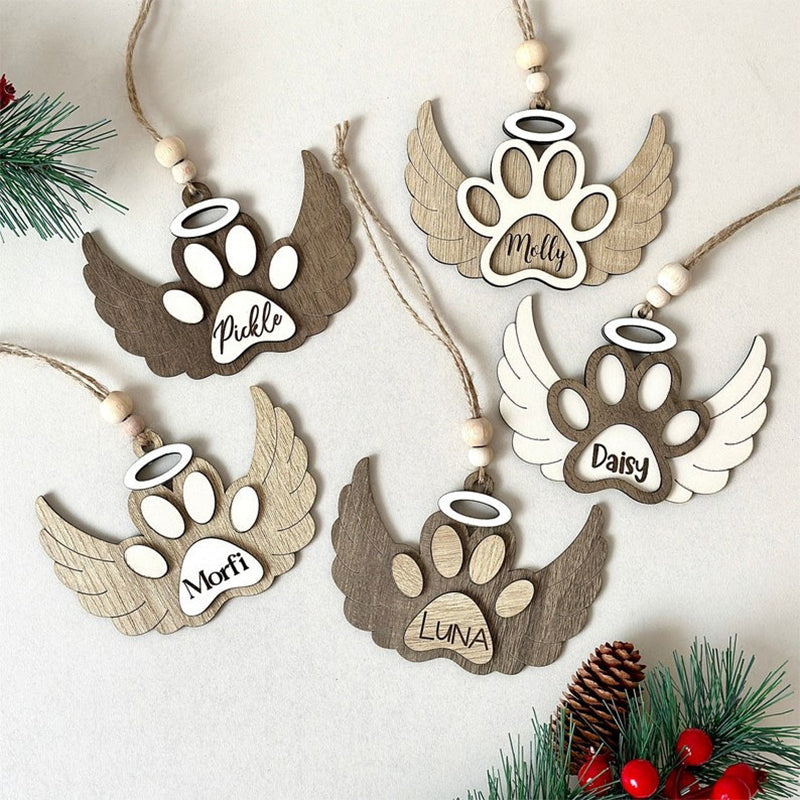 Personalized Pet Paw Ornament | Pet Angel Paw Ornament | Pet Memorial Ornament