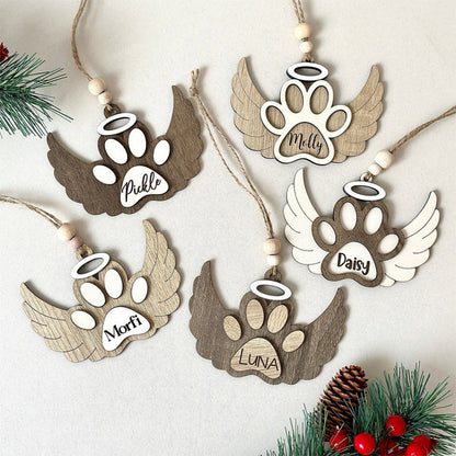 Personalized Pet Paw Ornament | Pet Angel Paw Ornament | Pet Memorial Ornament