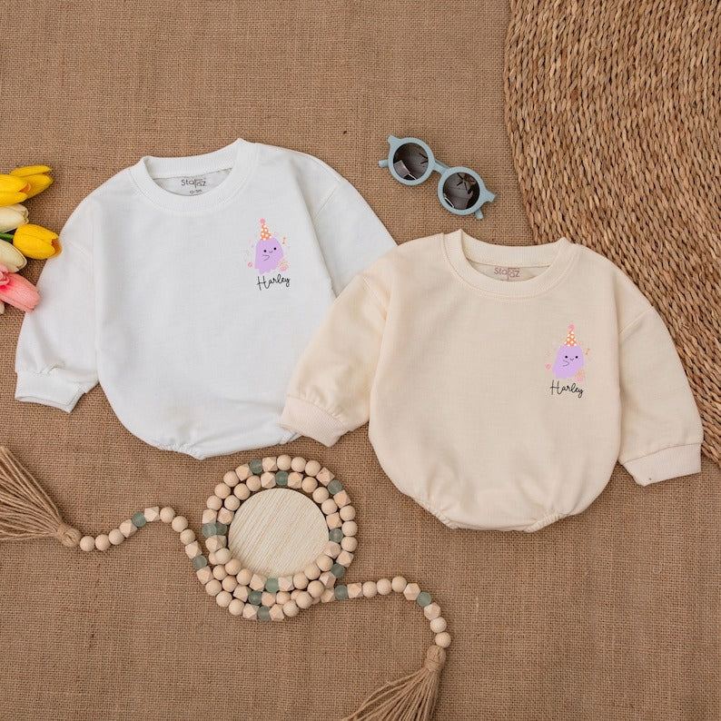Custom Spooky One Baby Romper, Cute Halloween Ghost Bodysuit