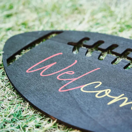 Football Welcome Word Wall Art, Outdoor Welcome Sign