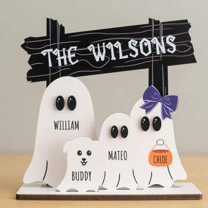 Custom Halloween Ghost Family Sign