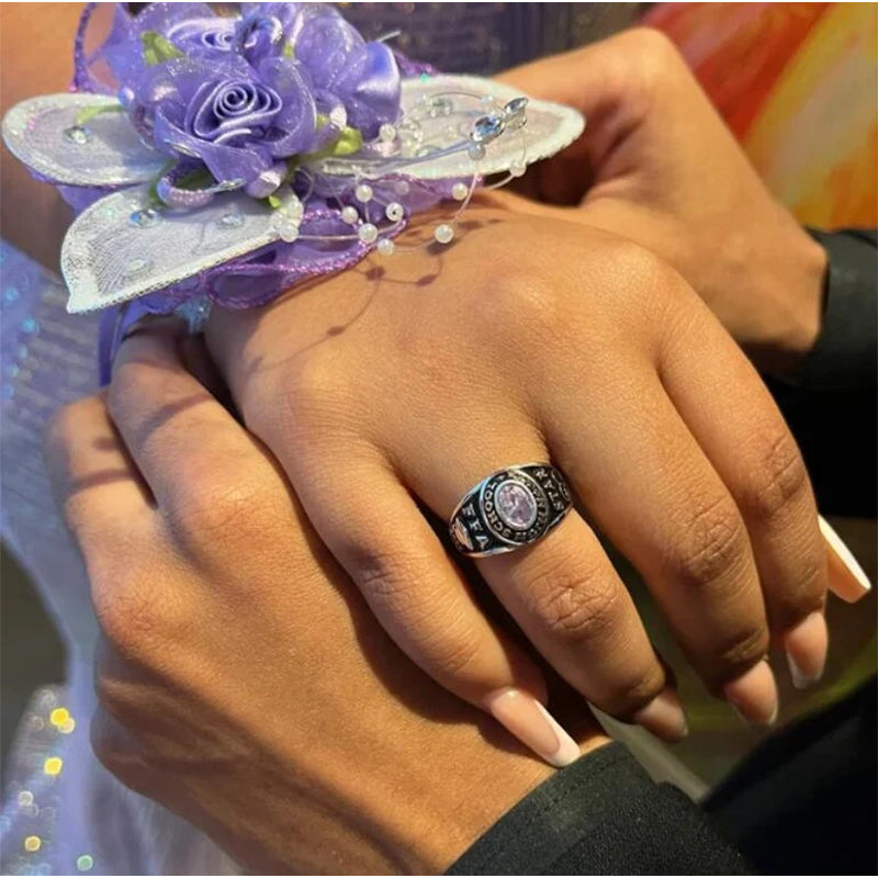 Best Value! Women's customizable silver class ring Graduation Gift