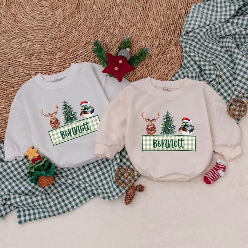 Personalized Christmas Mallard Duck Romper