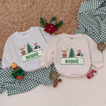 Personalized Christmas Mallard Duck Romper