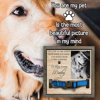 Memorial Pet Collar Frame, Black & White Photo, Loss of Dog, Cat Loss Gifts, Pet Collar Holder, Memorial Standing Frame
