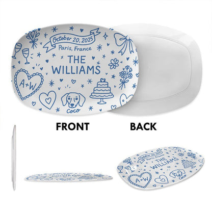 Custom Wedding Platter – Personalized Bridal Gift with Names