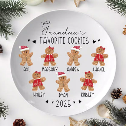 Personalized Gingerbread Christmas Plate, Grandma Plate