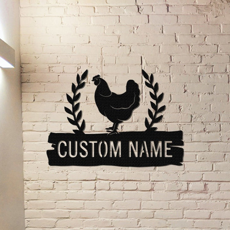 Personalized Chicken Coop Sign Name