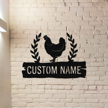 Personalized Chicken Coop Sign Name
