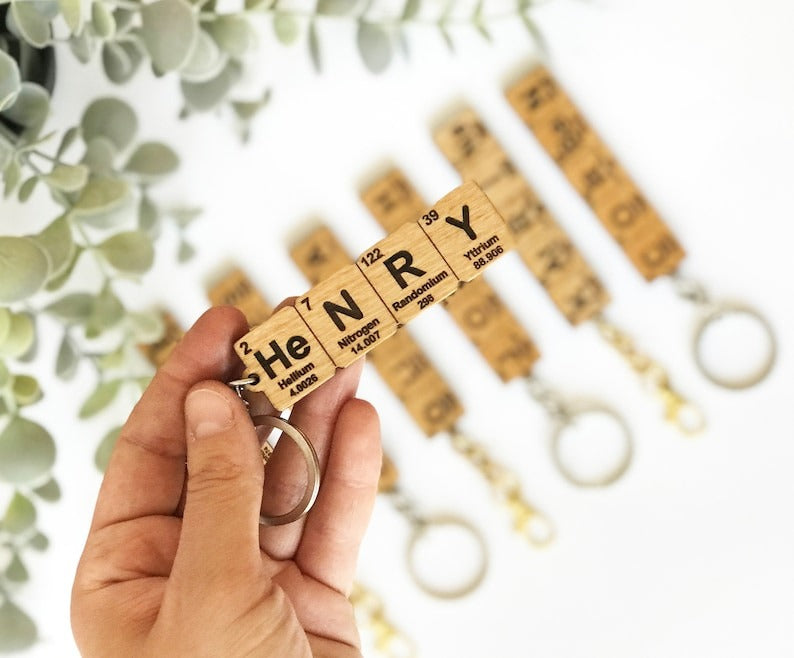 Custom Periodic Table Element Name Key Chain