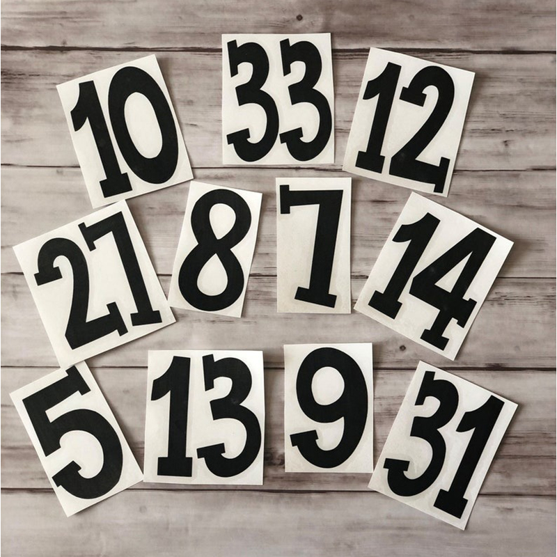 Personalized Baseball Softball Soccer Football Cheer Number Sticker