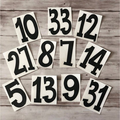 Personalized Baseball Softball Soccer Football Cheer Number Sticker