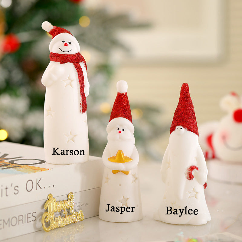 Personalized Snowman LED Ornament Custom Name Christmas