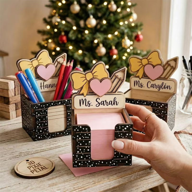 Personalized Teacher Sticky Note Holder: Teacher Name Notepad Holder