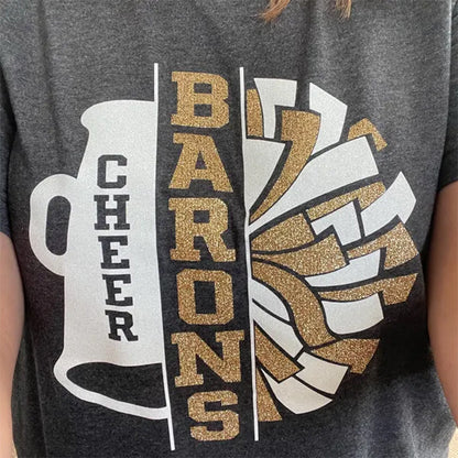 Glitter Cheer Shirt | Cheer Tshirts | Cheerleading Mom Shirts