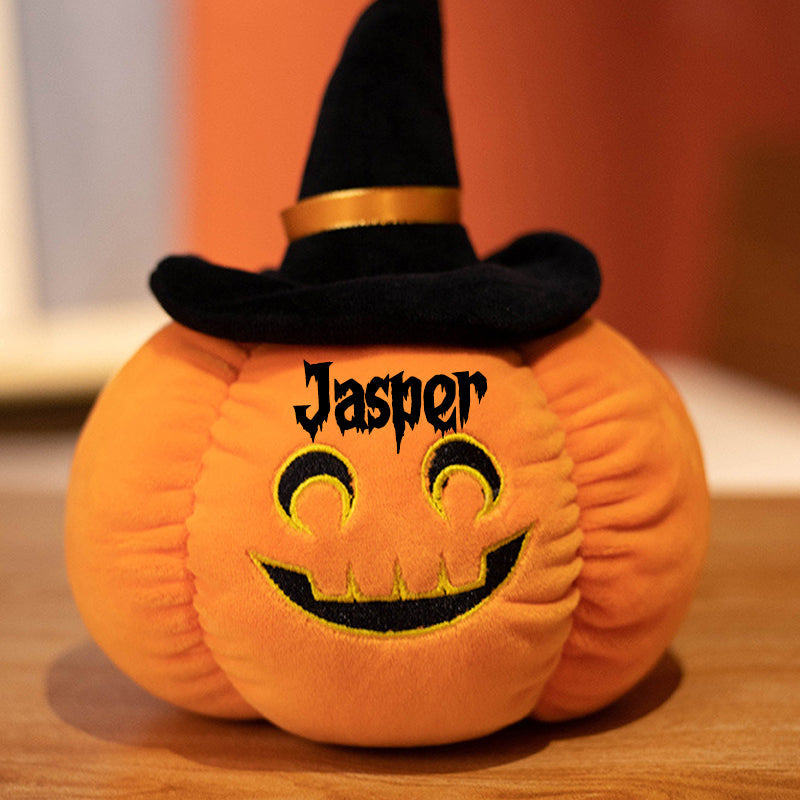 Halloween Pumpkin Pillow - Halloween Decor Customizable Name
