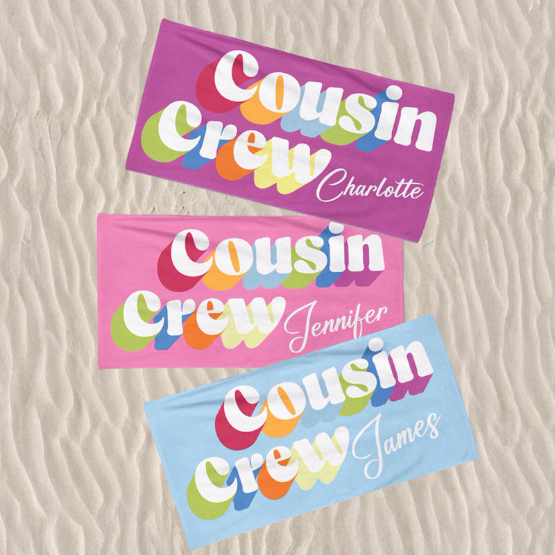 Cousin Crew Beach Towel, Summer Beach Gift For Cousin