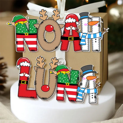 Personalized Acrylic Alphabet Christmas Ornament: Kids Gift