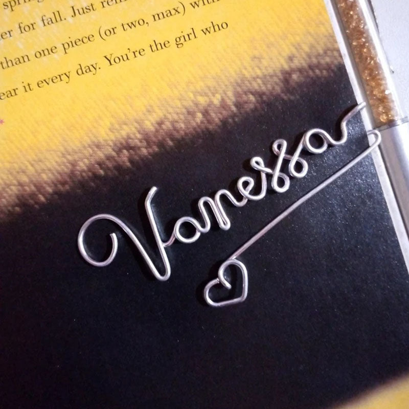 Custom Wire Name Bookmark, Name/Word Paperclip