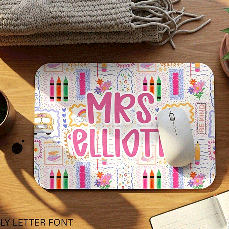 Personalized Teacher Mouse Pad, Classroom Decor Desk, Teacher Appreciation Gift