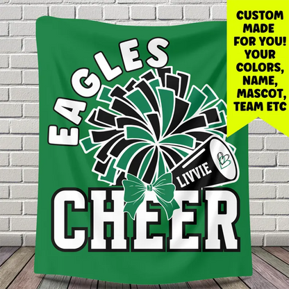 Cheerleader Blanket, Personalized Cheerleading Gift