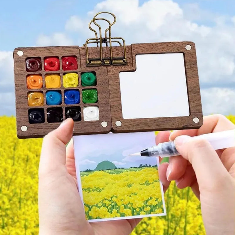 Portable watercolor set, Creative gift idea, Art supplies for journaling