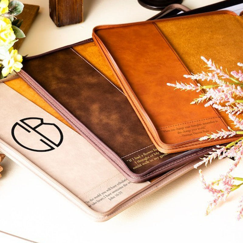 Personalized Refillable Portfolio, Custom Portfolio With Zipper,Personalized Padfolio