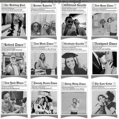 CUSTOM Photo Newspaper Wine, Champagne Bottle Label Gift for Her