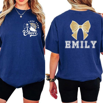 Personalized cheerleading t-shirts with team and name