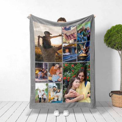 Custom Photo Collage Blanket, Minky or Sherpa Throw