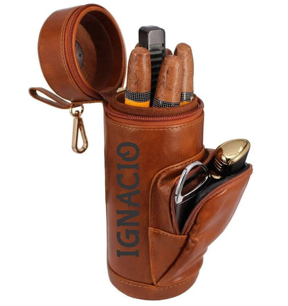 Personalized Travel Cigar Humidor Case with included accessories for Golf Lovers Gift