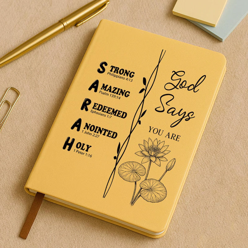 Personalized Christian Name Journal With Bible Verses, Custom Scripture Gift for Women