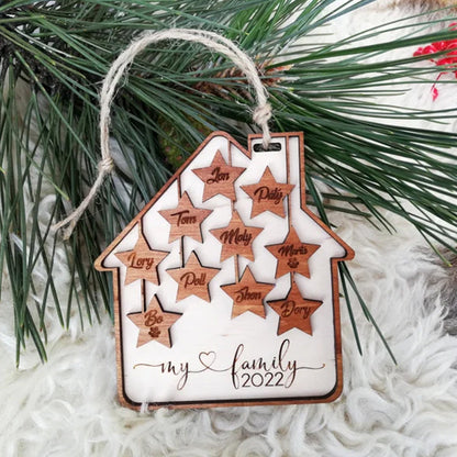 Personalized Christmas tree decor, Holiday wood ornament, Custom House