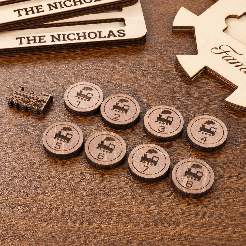 Custom Wooden Mexican Train Domino Hub & Holder