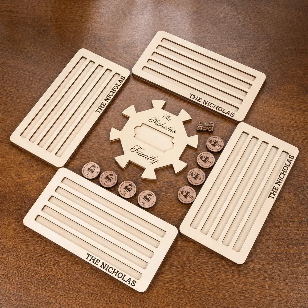 Custom Wooden Mexican Train Domino Hub & Holder