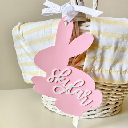 Easter Basket Tags, Acrylic Easter Tags, Custom Name Basket Tags, Personalized Bunny Tags