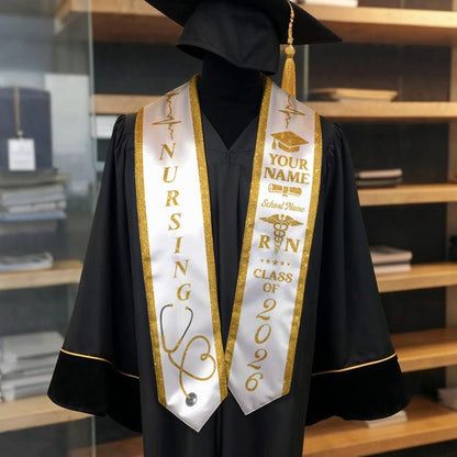 Customized Nursing Stole, Nursing Graduation Stole, RN Stole Nursing