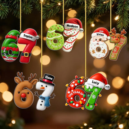 Custom Six Seven Ornament, Teen Slang Ornament, Funny Teenager Ornament