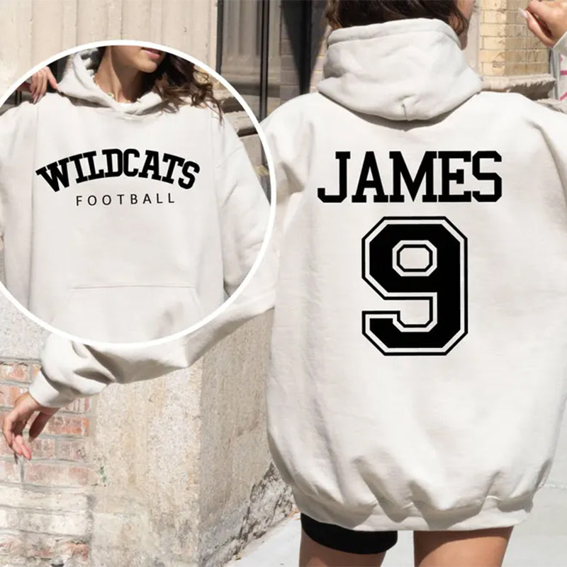 Custom Football Team Name and Number Hoodie