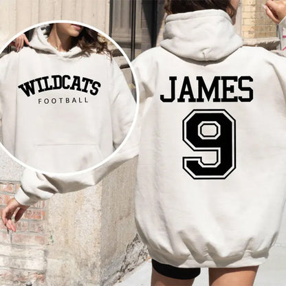 Custom Football Team Name and Number Hoodie