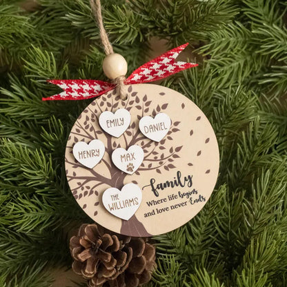 Personalized Family Tree Ornament, Family Gift