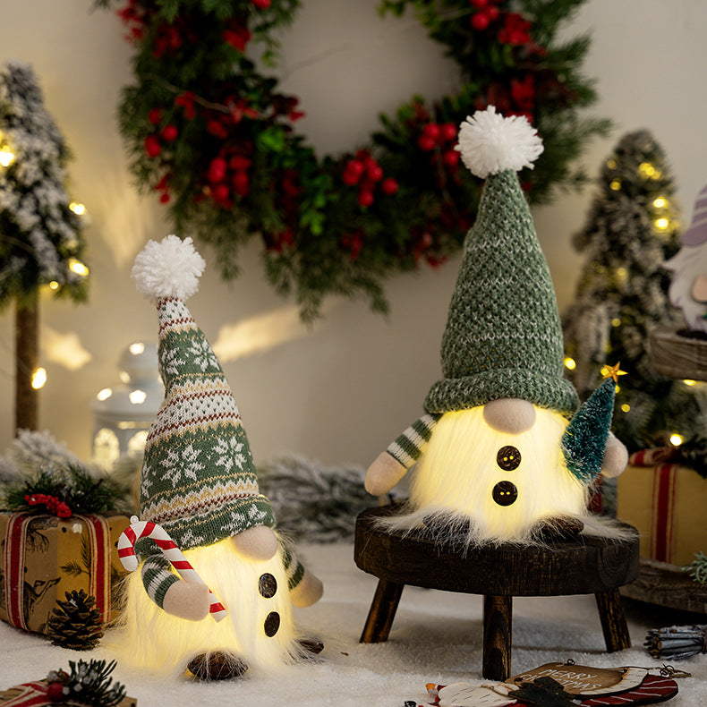 Glowing Knitted Gnome Doll with Led Night Light
